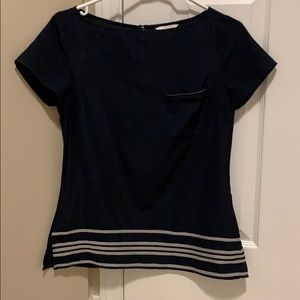 RW&Co Short-Sleeve Blouse Navy Size XS EUC